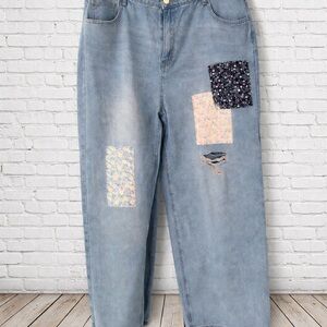 Cider Blue Patchwork Women Jeans